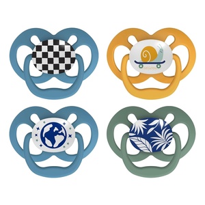 image:imageDr Browns Advantage GlowintheDark Baby Pacifier Fully Symmetrical Soother with Soft Silicone Bulb Scooter SquirrelPurple Nature 618m BPA Free 4 Pack4 Pack  GlowintheDark Blue Nature  Skateboard Snail