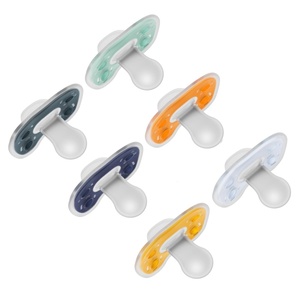 image:imageDr Browns Advantage OnePiece Silicone Baby Pacifier Fully Symmetrical Soother BlueBlueOrangeGreenTealBisque 618m BPA Free 6 Pack