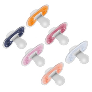 image:imageDr Browns Advantage OnePiece Silicone Baby Pacifier Fully Symmetrical Soother BlueBlueOrangePinkMagentaOrange 618m BPA Free 6 Pack