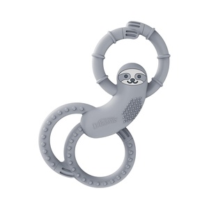 image:imageDr Browns Flexees Teether Gray Bunny Soft 100 Silicone Baby Teether BPA Free 3m 1 PackSloth  Gray