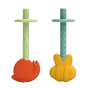 image:imageDr Browns Teething Tubes for Babies Bee and Snail Massaging Silicone Teether Sticks BPA Free 3m 2Pack