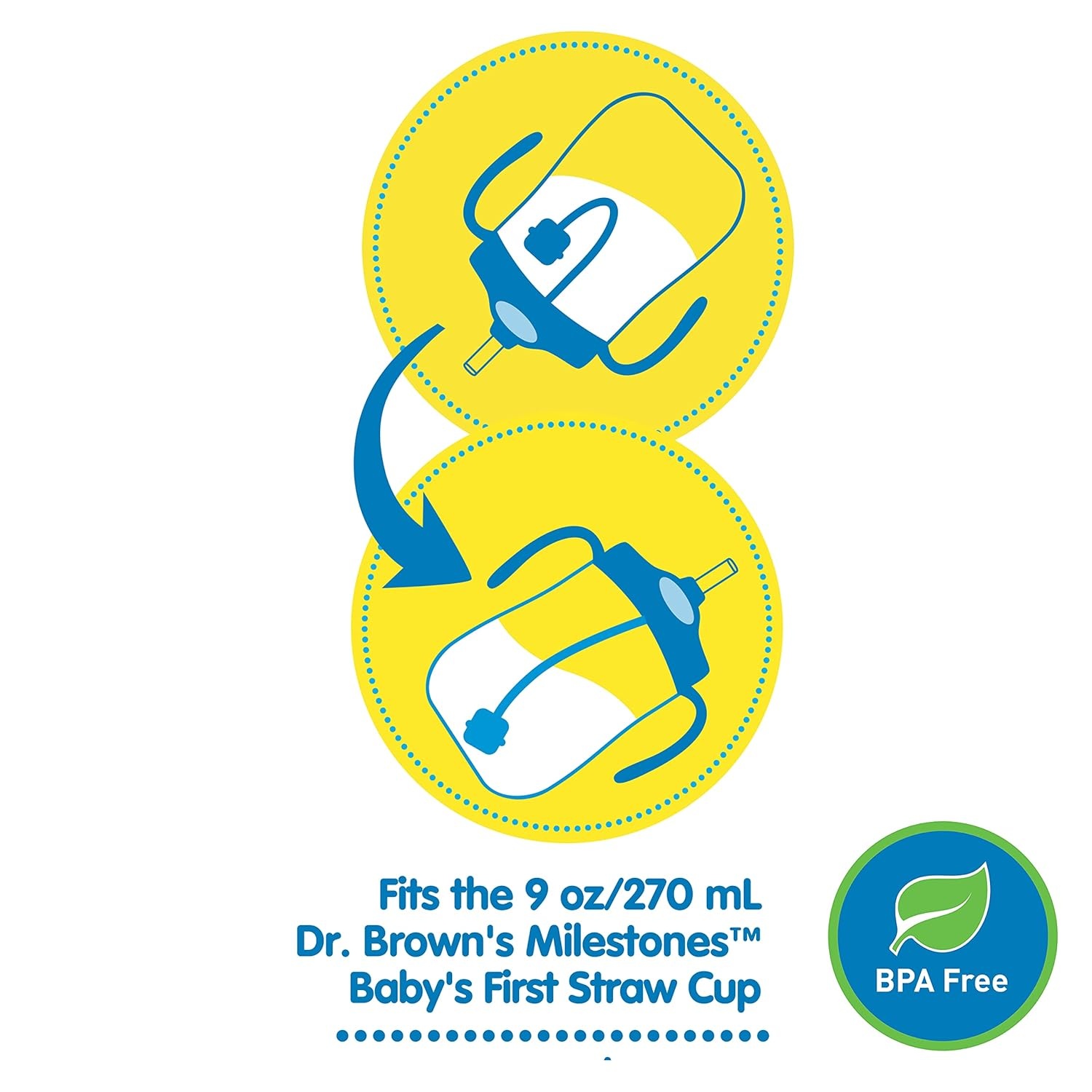 image:imageDr Browns Babys First Straw Cup Straw Replacement Kit with One Straw and One Cleaning Brush BPA Free1 Count Pack of 1