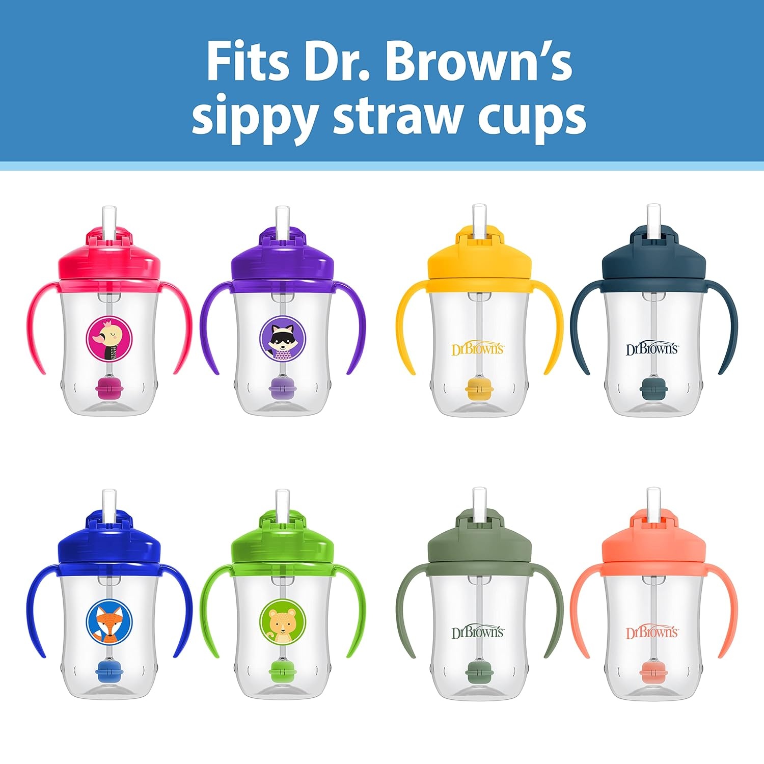 image:imageDr Browns Babys First Straw Cup Straw Replacement Kit with One Straw and One Cleaning Brush BPA Free1 Count Pack of 1