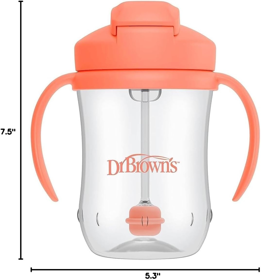 image:imageDr Browns Milestones Babys First Straw Cup Training Cup with Weighted Straw 9oz270mL Dark BlueVintage Yellow BPA Free 6m 2 PackCoral 12Pack