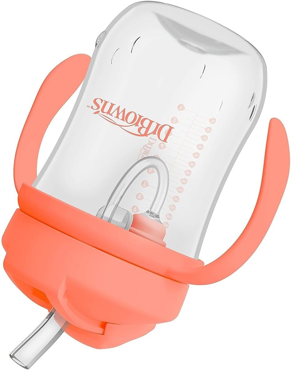 image:imageDr Browns Milestones Babys First Straw Cup Training Cup with Weighted Straw 9oz270mL Dark BlueVintage Yellow BPA Free 6m 2 PackCoral 1Pack