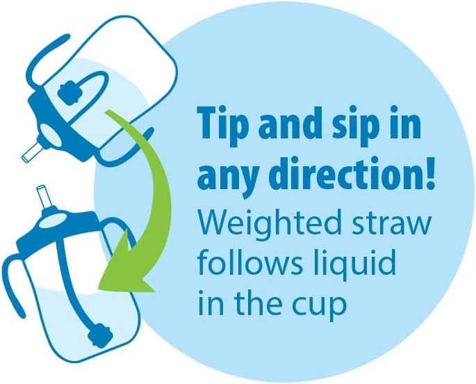 image:imageDr Browns Milestones Babys First Straw Cup Training Cup with Weighted Straw 9oz270mL Dark BlueVintage Yellow BPA Free 6m 2 PackCoral 1Pack