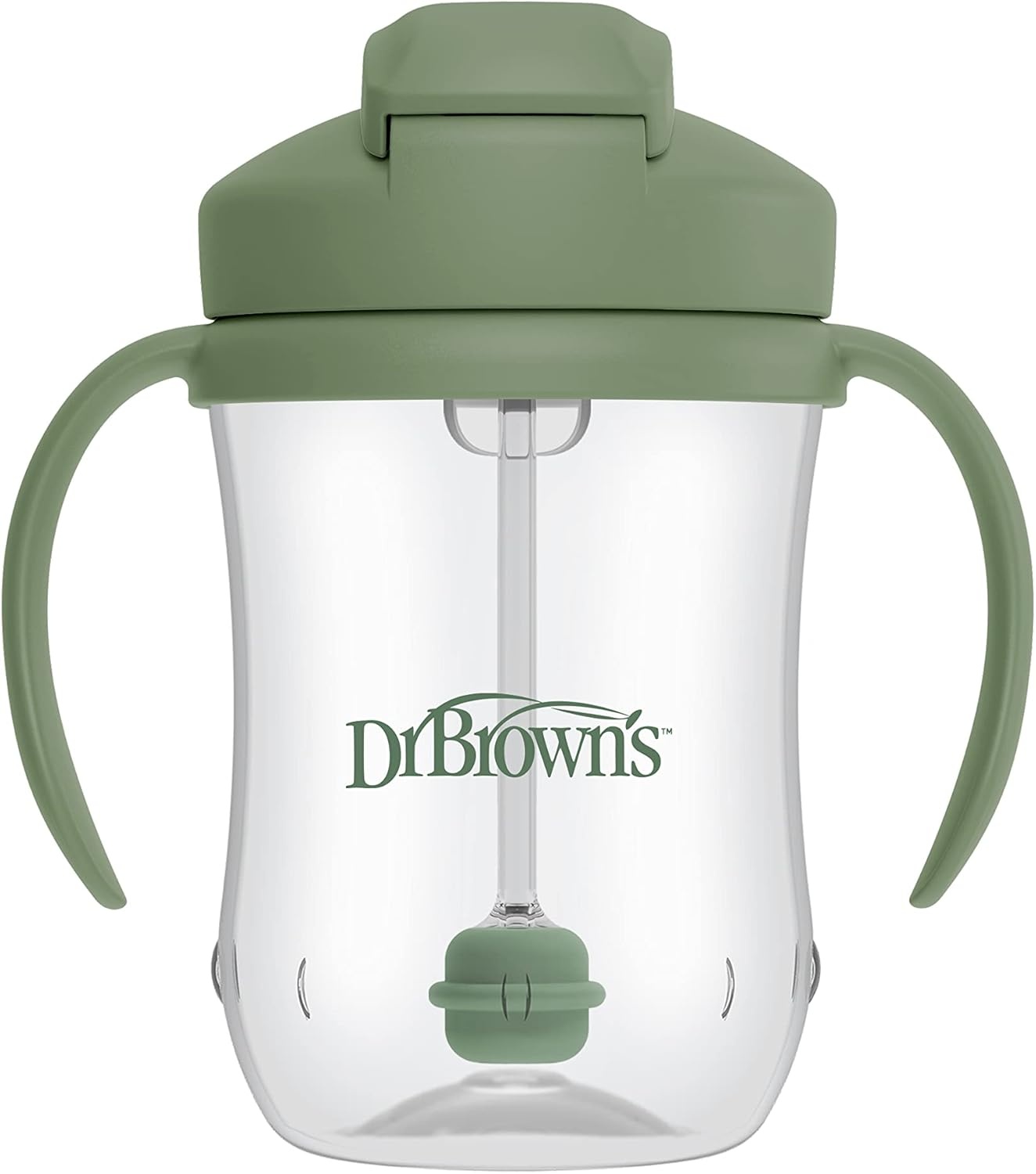 image:imageDr Browns Milestones Babys First Straw Cup Training Cup with Weighted Straw 9oz270mL Dark BlueVintage Yellow BPA Free 6m 2 PackOlive Green 1Pack