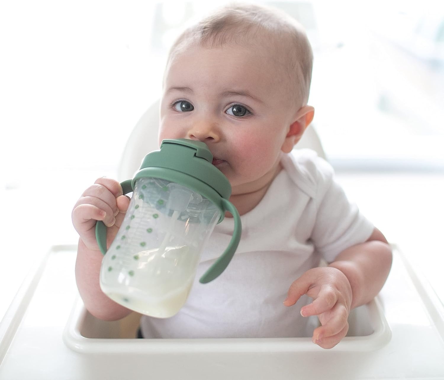 image:imageDr Browns Milestones Babys First Straw Cup Training Cup with Weighted Straw 9oz270mL Dark BlueVintage Yellow BPA Free 6m 2 PackOlive Green 1Pack