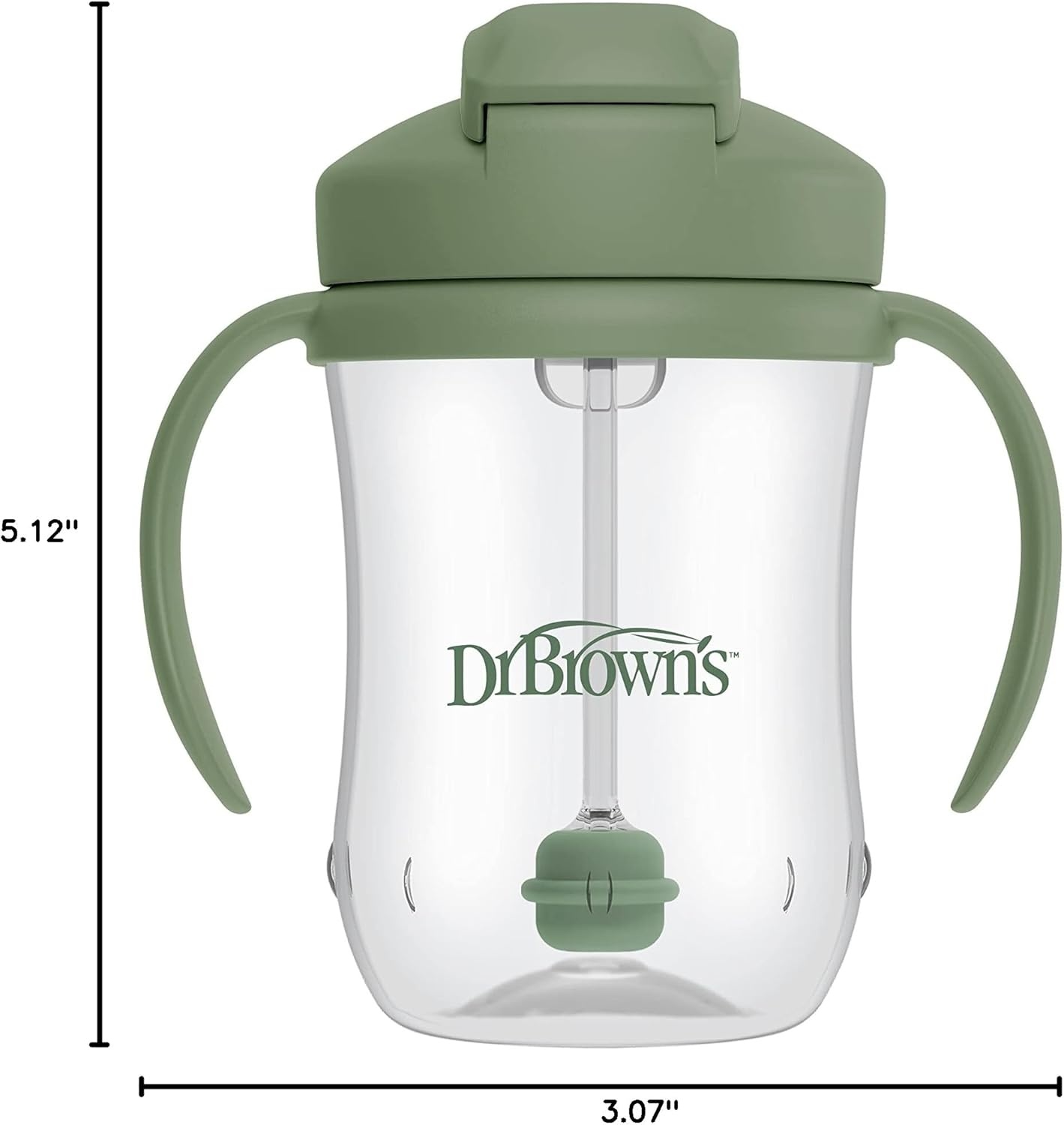 image:imageDr Browns Milestones Babys First Straw Cup Training Cup with Weighted Straw 9oz270mL Dark BlueVintage Yellow BPA Free 6m 2 PackOlive Green 1Pack