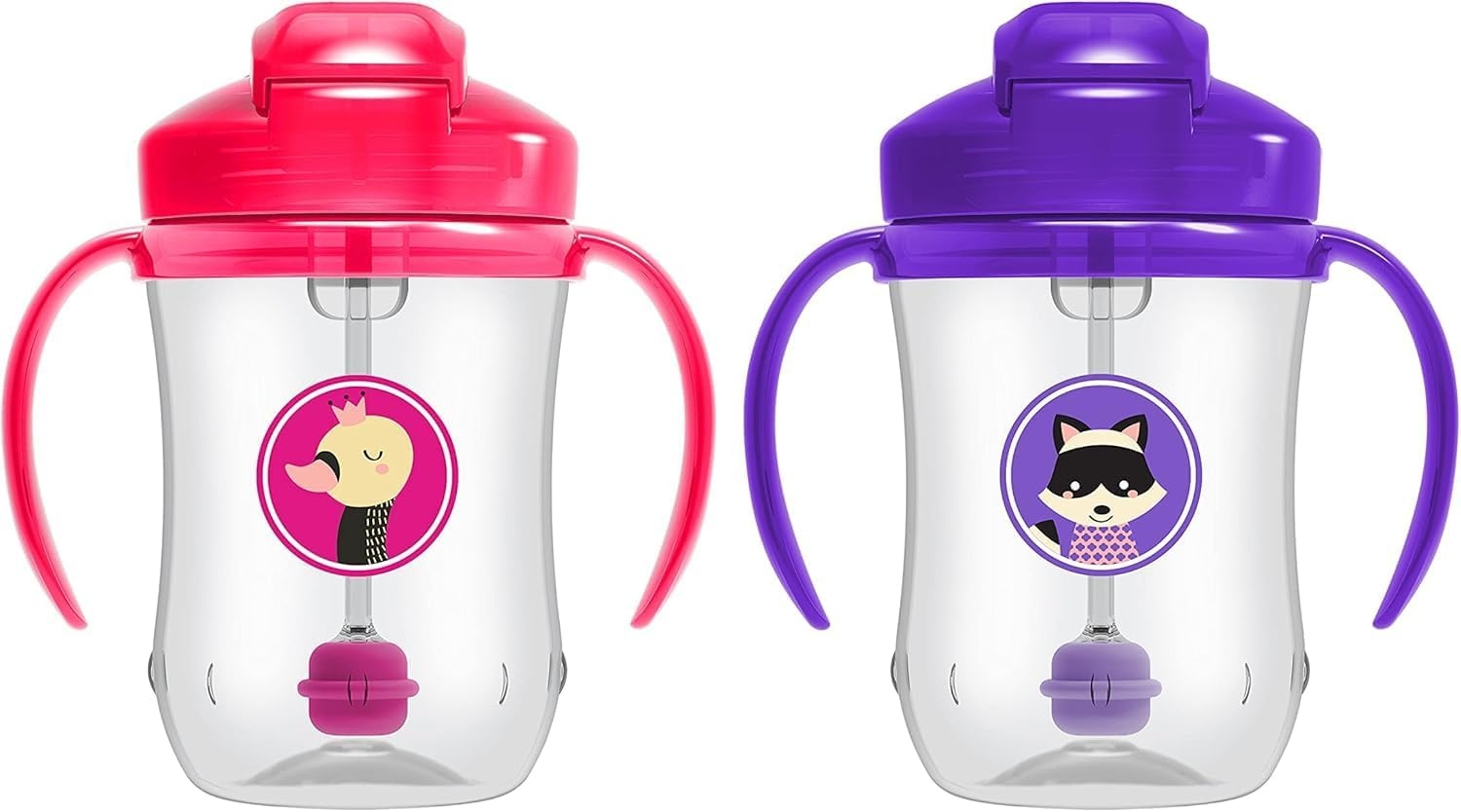 image:imageDr Browns Milestones Babys First Straw Cup Training Cup with Weighted Straw 9oz270mL Dark BlueVintage Yellow BPA Free 6m 2 PackPink Purple 2Pack