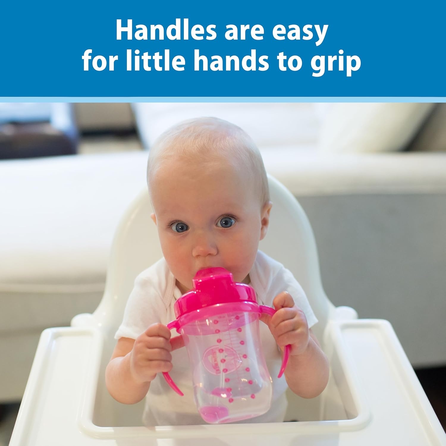 image:imageDr Browns Milestones Babys First Straw Cup Training Cup with Weighted Straw 9oz270mL Dark BlueVintage Yellow BPA Free 6m 2 PackPink Purple 2Pack