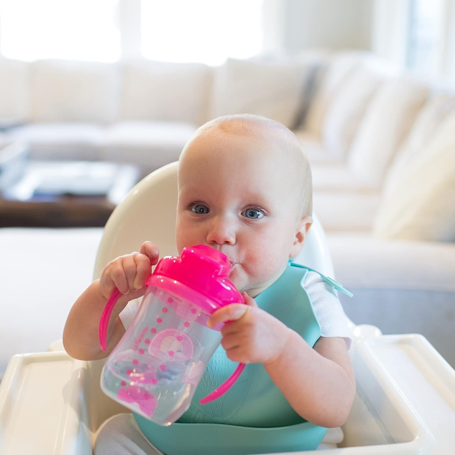 image:imageDr Browns Milestones Babys First Straw Cup Training Cup with Weighted Straw 9oz270mL Dark BlueVintage Yellow BPA Free 6m 2 PackPink Purple 2Pack