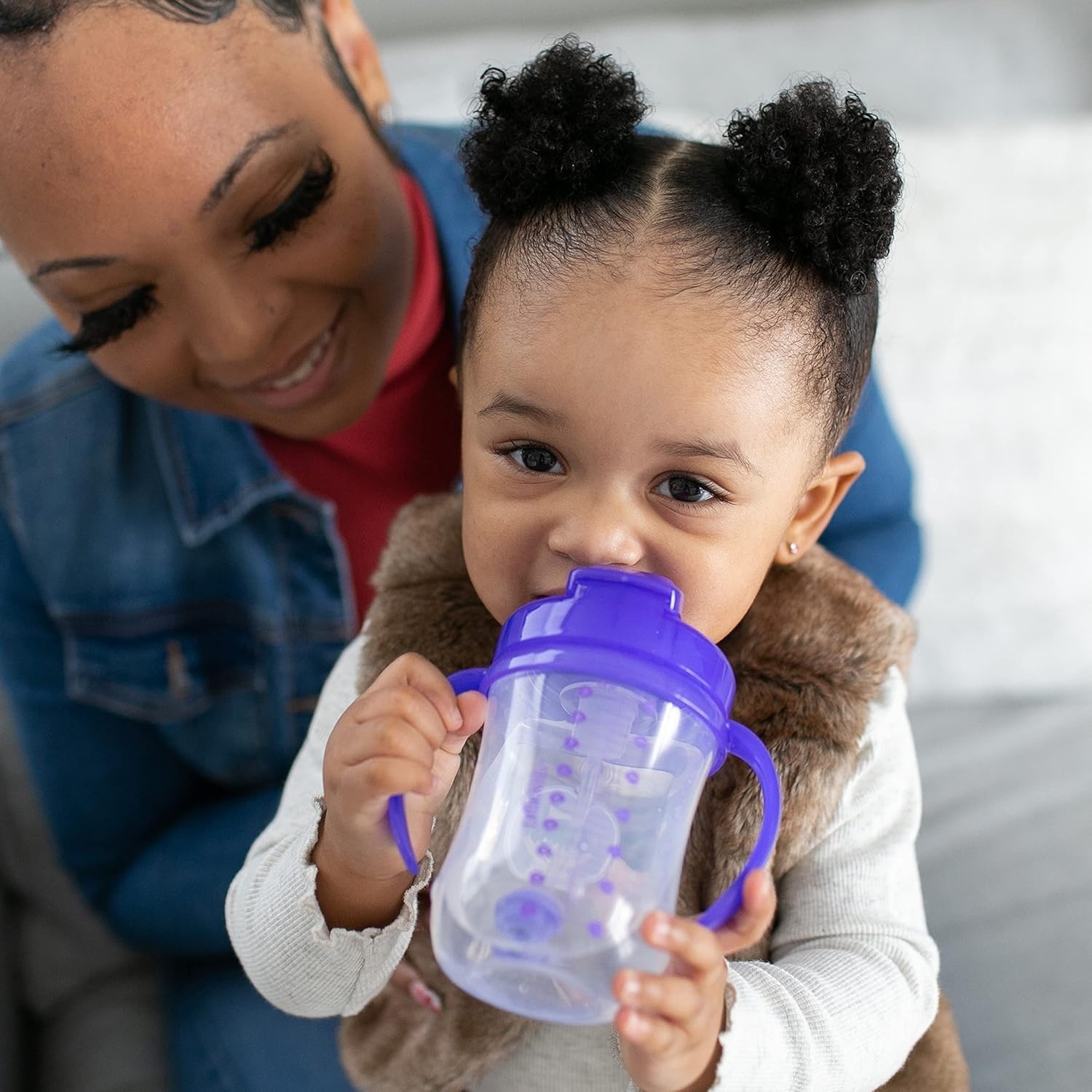 image:imageDr Browns Milestones Babys First Straw Cup Training Cup with Weighted Straw 9oz270mL Dark BlueVintage Yellow BPA Free 6m 2 PackPink Purple 2Pack