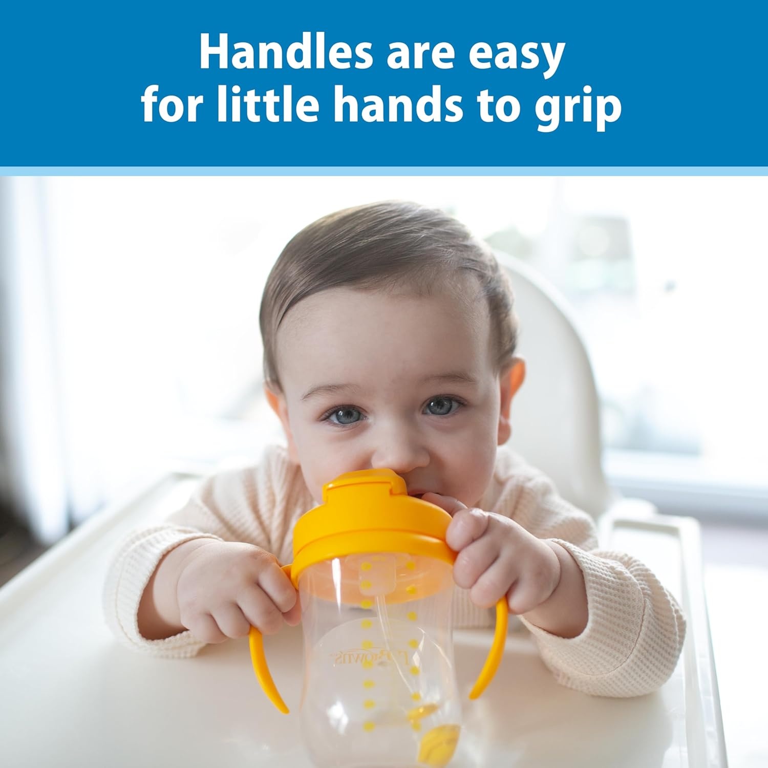 image:imageDr Browns Milestones Babys First Straw Cup Training Cup with Weighted Straw 9oz270mL Dark BlueVintage Yellow BPA Free 6m 2 PackVintage Yellow 1Pack