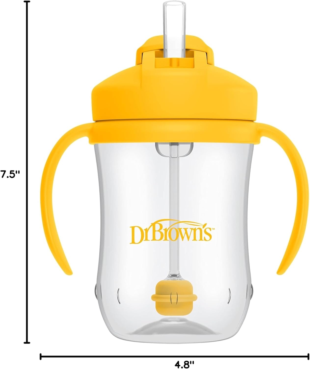 image:imageDr Browns Milestones Babys First Straw Cup Training Cup with Weighted Straw 9oz270mL Dark BlueVintage Yellow BPA Free 6m 2 PackVintage Yellow 1Pack