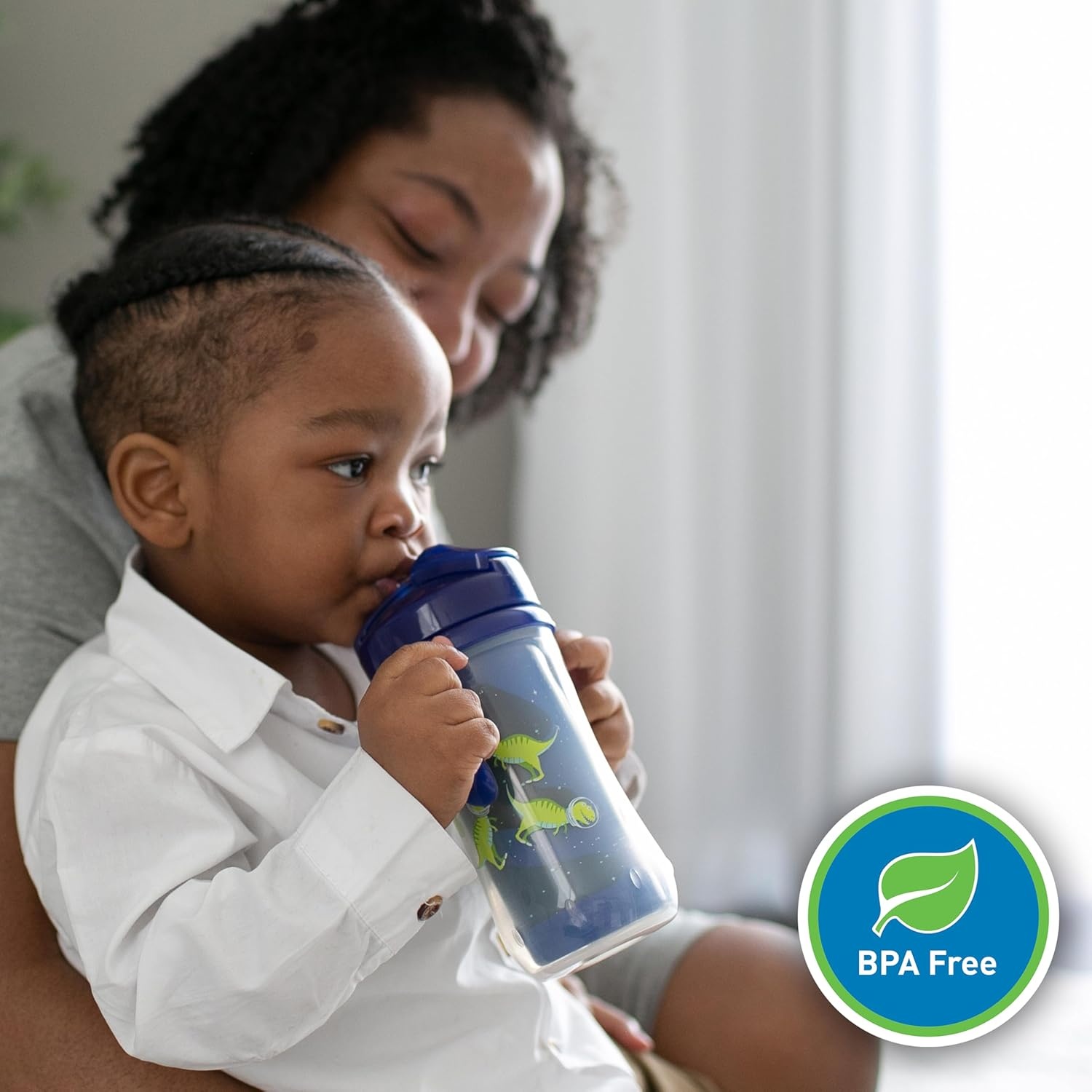 image:imageDr Browns Milestones Insulated Sippy Cup with Straw and Handles SpillProof Tumbler with Lid 2Pack Blue 10 oz300 mL BPA Free 12m2 Pack