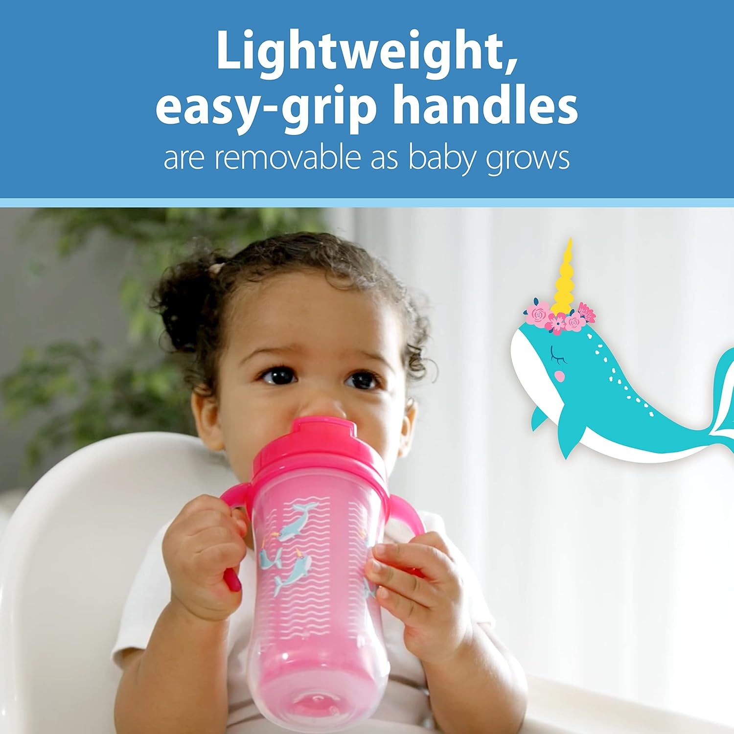 image:imageDr Browns Milestones Insulated Sippy Cup with Straw and Handles SpillProof Tumbler with Lid 2Pack Pink 10 oz300 mL BPA Free 12m
