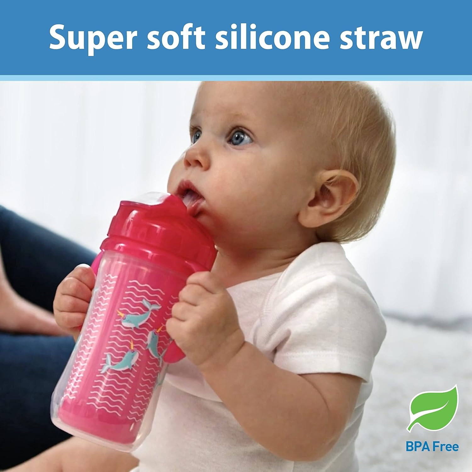 image:imageDr Browns Milestones Insulated Sippy Cup with Straw and Handles SpillProof Tumbler with Lid 2Pack Pink 10 oz300 mL BPA Free 12m