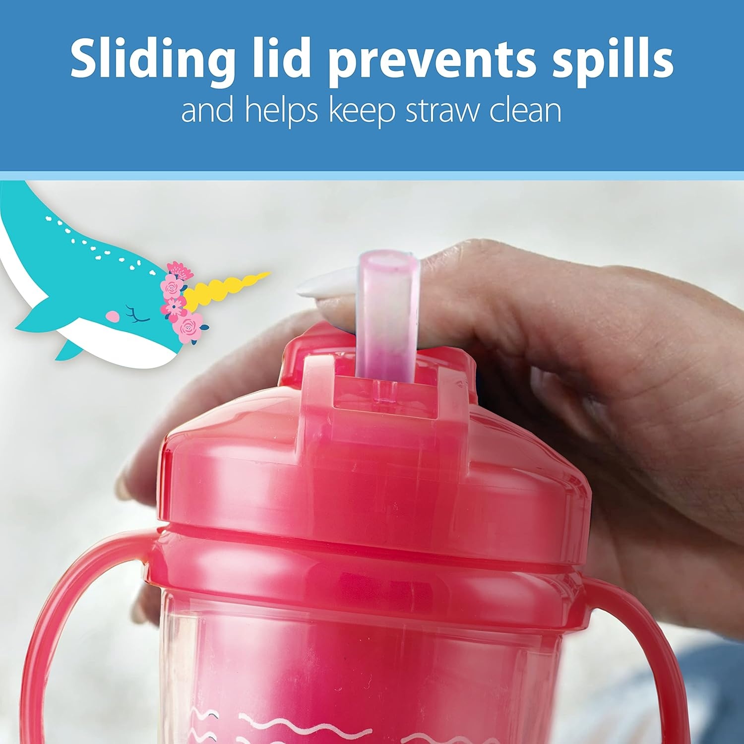 image:imageDr Browns Milestones Insulated Sippy Cup with Straw and Handles SpillProof Tumbler with Lid 2Pack Pink 10 oz300 mL BPA Free 12m