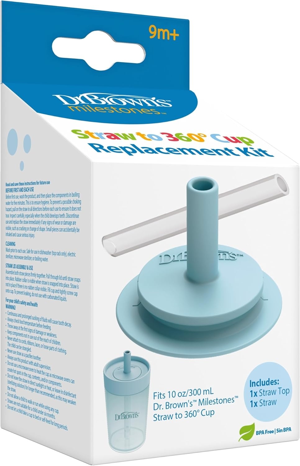 image:imageDr Browns Straw Replacement Kit for Milestones Strawto360 Cup Set BPAFree 1Pack