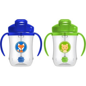 image:imageDr Browns Milestones Babys First Straw Cup Training Cup with Weighted Straw 9oz270mL Dark BlueVintage Yellow BPA Free 6m 2 PackBlue  Green  2Pack