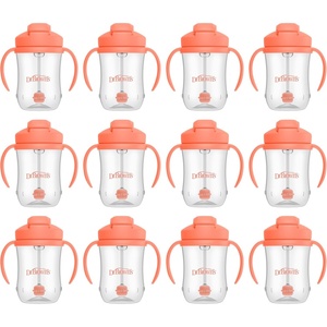 image:imageDr Browns Milestones Babys First Straw Cup Training Cup with Weighted Straw 9oz270mL Dark BlueVintage Yellow BPA Free 6m 2 PackCoral  12Pack