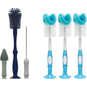 image:imageDr Browns Silicone Cleaning Brush Set with Bottle Spout and Straw Brush 3 Brushes to Clean Baby Bottles Spouts Nipples and Straws BPA Free  3PackSilicone Brush Set  Blue Brush  3pack
