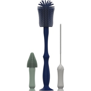 image:imageDr Browns Silicone Cleaning Brush Set with Bottle Spout and Straw Brush 3 Brushes to Clean Baby Bottles Spouts Nipples and Straws BPA Free  3PackSilicone Cleaning Brush Set