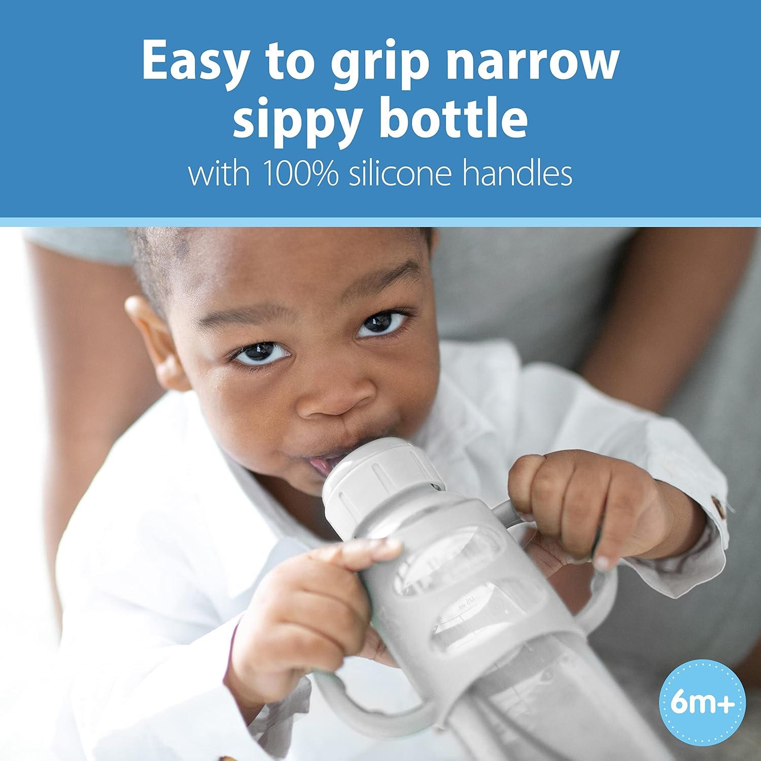 image:imageDr Browns Milestones Sippy Bottle 2Pack with Level 3 MediumFast Flow Nipple 6Pack for 6 Months Plus Babies2 Pack Green Gray