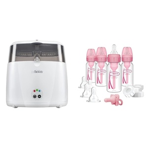 image:imageDr Browns Electric Sterilizer Bundle with AntiColic 4Bottle Feeding Set Slow Flow Nipples and Silicone Pacifier