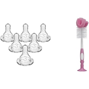 image:imageDr Browns Level 3 MediumFast Flow Nipple 6 Pack and Bottle Brush Bundle