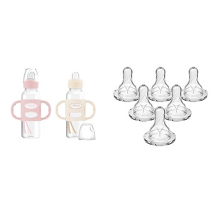 image:imageDr Browns Milestones Narrow Sippy Bottle with 100 Silicone Handles amp Natural Flow YCut Narrow Baby Bottle Silicone Nipple Ideal for Thicker Liquids 9m 100 Silicone Bottle Nipple 6 Count