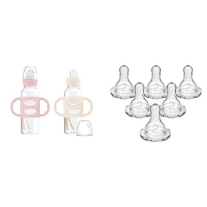 image:imageDr Browns Milestones Sippy Bottle 2Pack with Level 3 MediumFast Flow Nipple 6Pack for 6 Months Plus Babies2 Pack  Light Pink  Ecru