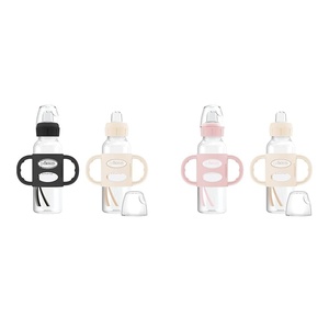 image:imageDr Browns Milestones Sippy Bottle 2Pack with Level 3 MediumFast Flow Nipple 6Pack for 6 Months Plus Babies4Pack  Black and Ecru  LightPink and Ecru