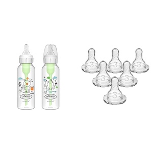 image:imageDr Browns Natural Flow AntiColic Options Narrow Baby Bottle amp Dr Browns Natural Flow Level 3 Narrow Baby Bottle Silicone Nipple MediumFast Flow 6m 100 Silicone Bottle Nipple