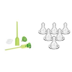 image:imageDr Browns Natural Flow OptionsReplacement Vent Kit Narrow 2 Count Pack of 1 amp Dr Browns Natural Flow Level 4 Narrow Baby Bottle Silicone Nipple Fast Flow 9m 100 Silicone Bottle
