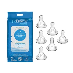 image:imageDr Browns Preemie Flow Narrow Baby Bottle Silicone Nipple Slowest Flow 0m 6 Count and Pacifier Bottle Wipes 40 Count