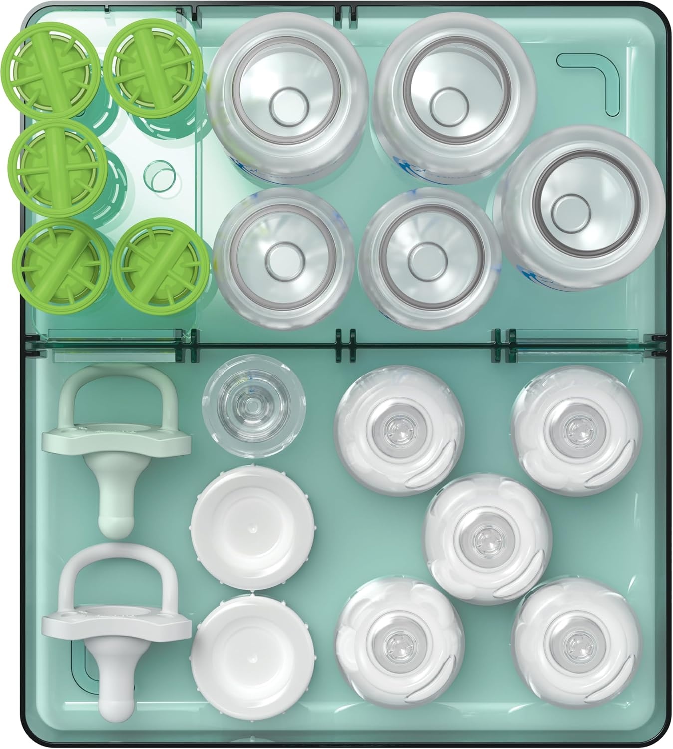 image:imageDr Browns Baby Bottle Storage Tray with Customizable Compartments Store and Organize Bottles Parts and Accessories BPAFree