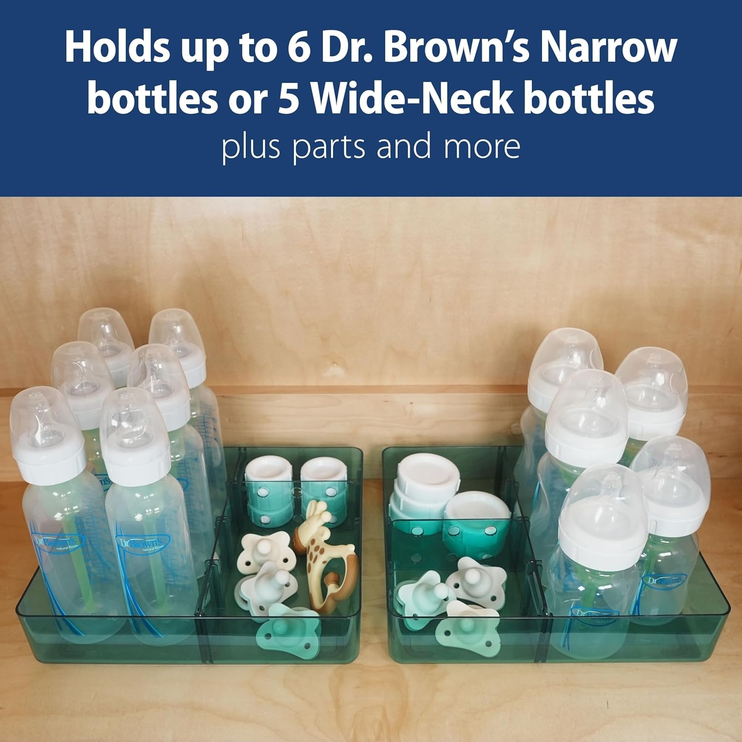 image:imageDr Browns Baby Bottle Storage Tray with Customizable Compartments Store and Organize Bottles Parts and Accessories BPAFree