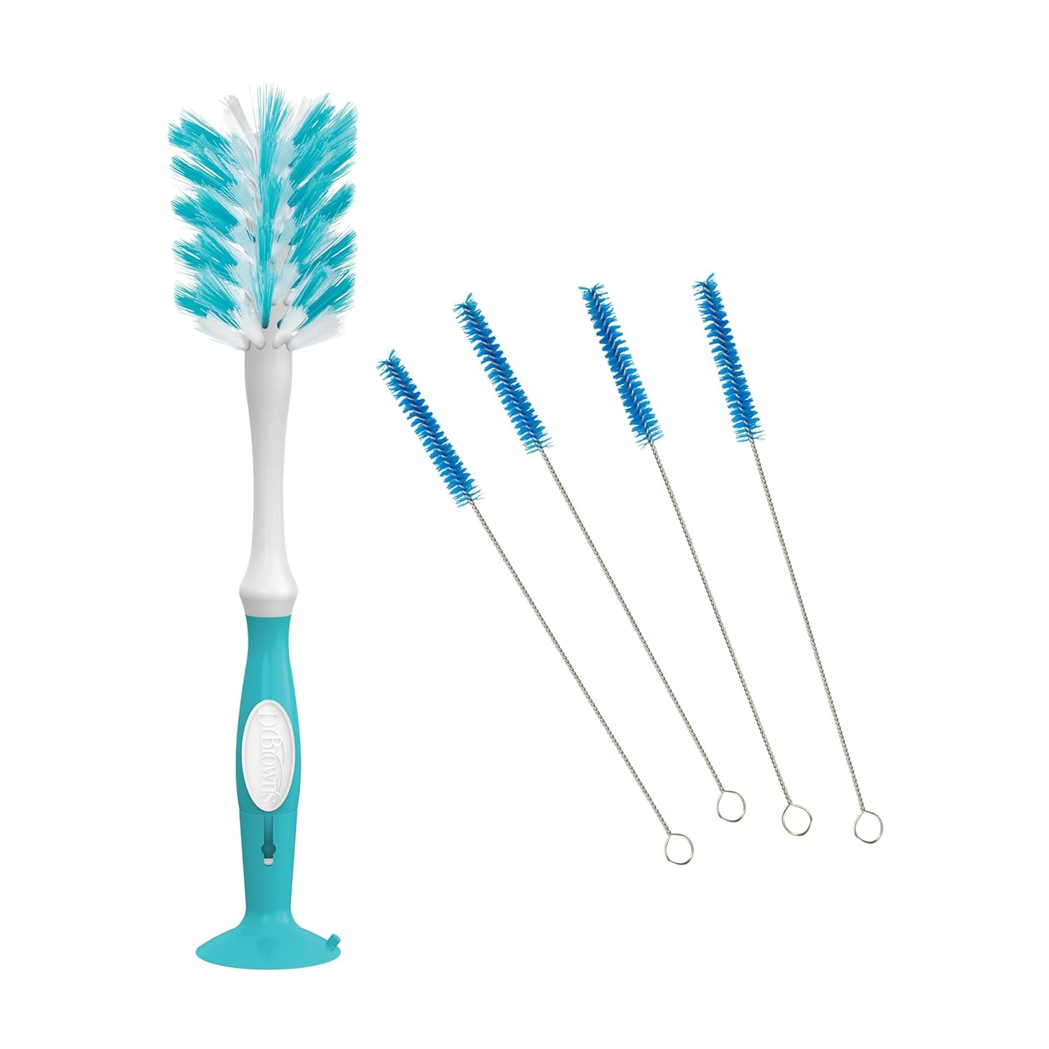 image:imageDr Browns Deluxe Baby Bottle Cleaning Brush with Vent Brush 1Pack Dr Browns AntiColic Options VentReservoir Cleaning Brushes BPAFree Blue 5 Count