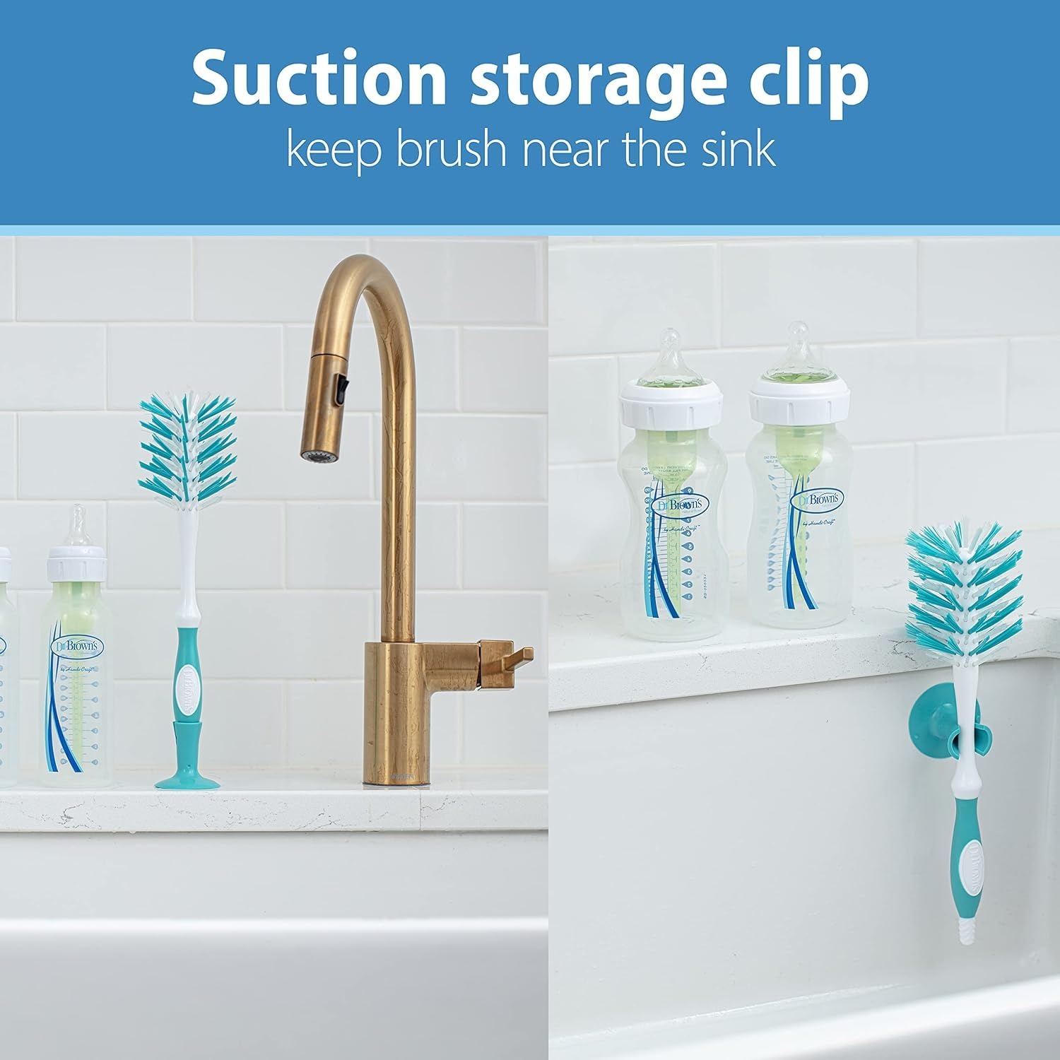 image:imageDr Browns Deluxe Baby Bottle Cleaning Brush with Vent Brush 1Pack Dr Browns AntiColic Options VentReservoir Cleaning Brushes BPAFree Blue 5 Count