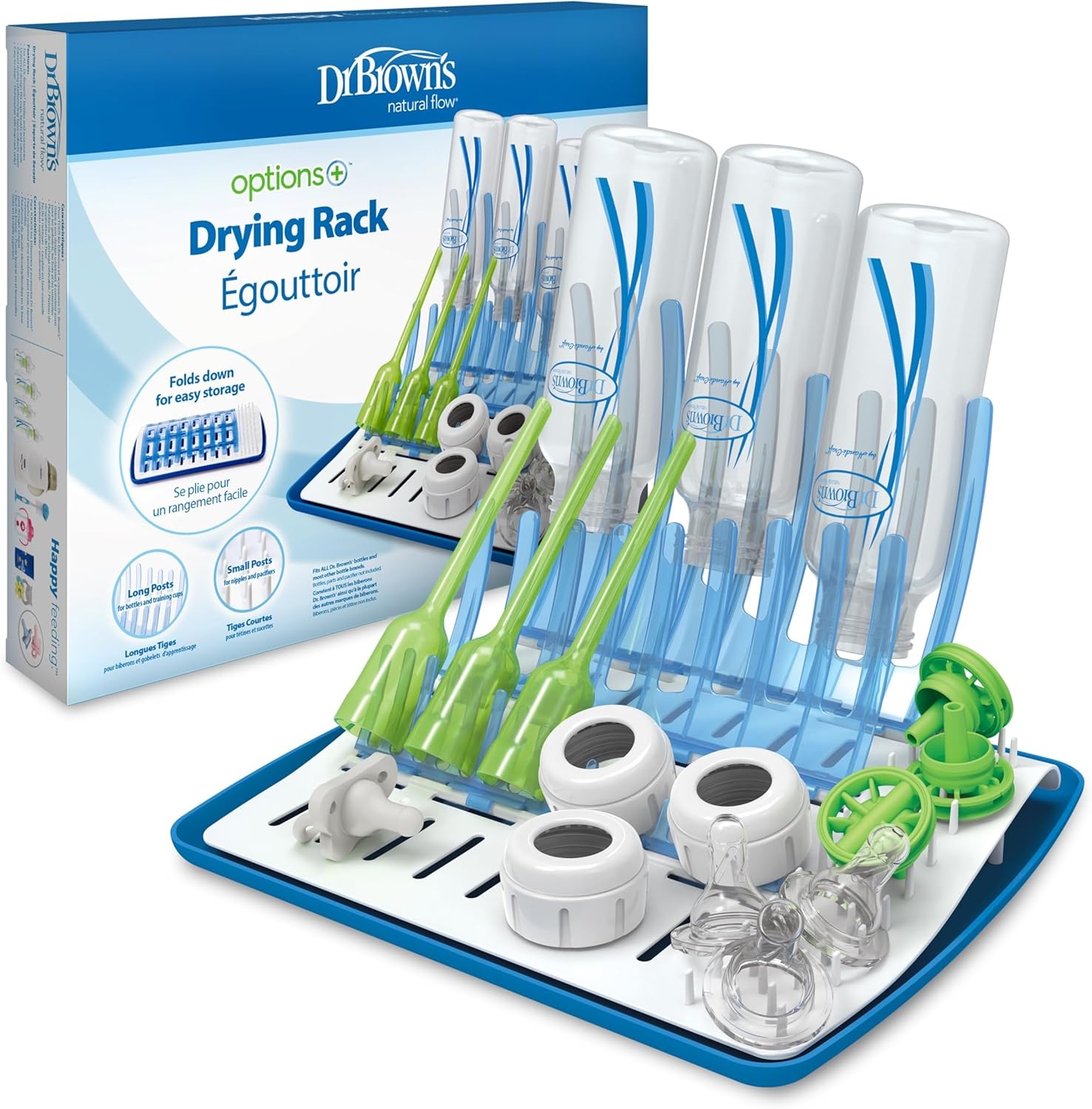 image:imageDr Browns Folding Baby Bottle Drying Rack for Easy Storage Dry Nipples Pacifiers and Other Baby Essentials BPA FreeFolding Drying Rack