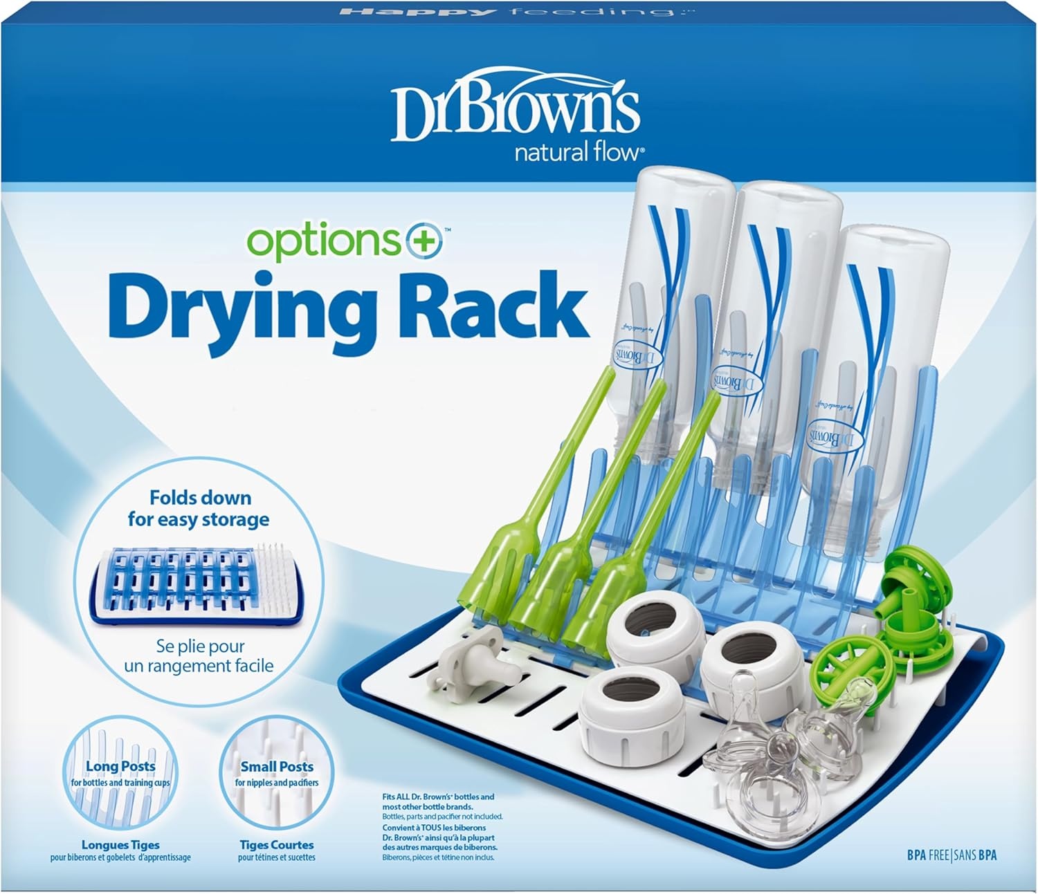 image:imageDr Browns Folding Baby Bottle Drying Rack for Easy Storage Dry Nipples Pacifiers and Other Baby Essentials BPA FreeFolding Drying Rack Pack of 6