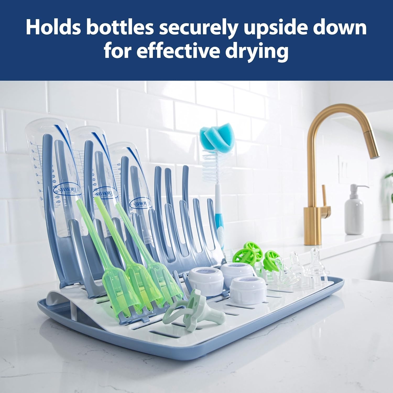 image:imageDr Browns Folding Baby Bottle Drying Rack for Easy Storage Dry Nipples Pacifiers and Other Baby Essentials BPA FreeFolding Drying Rack Pack of 6