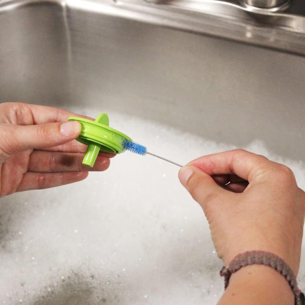 image:imageDr Browns Reusable Sponge Baby Bottle Cleaning Brush with Suction Cup Stand Scrubber and Nipple Cleaner BPAFree Gray 1Pack3blue Bottle Brushes 4vent Brushes
