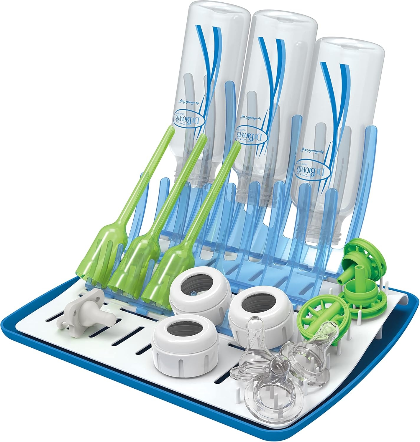 image:imageDr Browns Reusable Sponge Baby Bottle Cleaning Brush with Suction Cup Stand Scrubber and Nipple Cleaner Pink 1PackBlue Bottle Brush Drying Rack