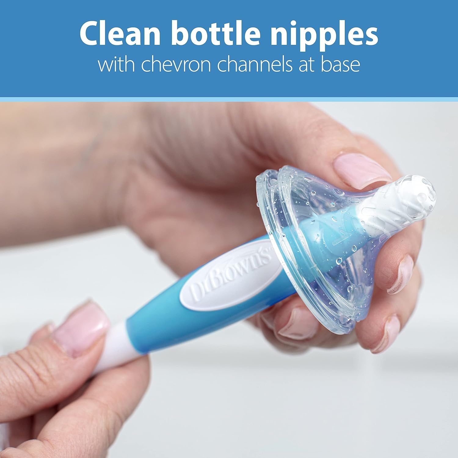image:imageDr Browns Reusable Sponge Baby Bottle Cleaning Brush with Suction Cup Stand Scrubber and Nipple Cleaner Pink 1PackBlue Bottle Brush