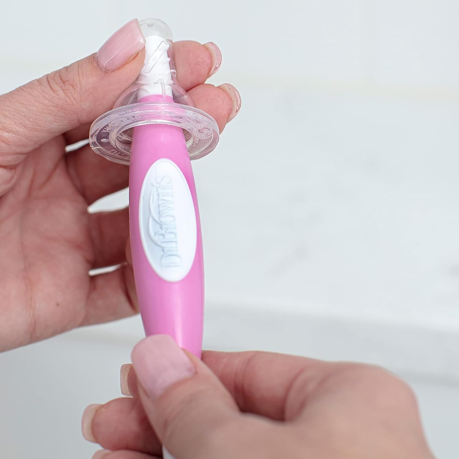 image:imageDr Browns Reusable Sponge Baby Bottle Cleaning Brush with Suction Cup Stand Scrubber and Nipple Cleaner Pink 1PackPink Bottle Brush