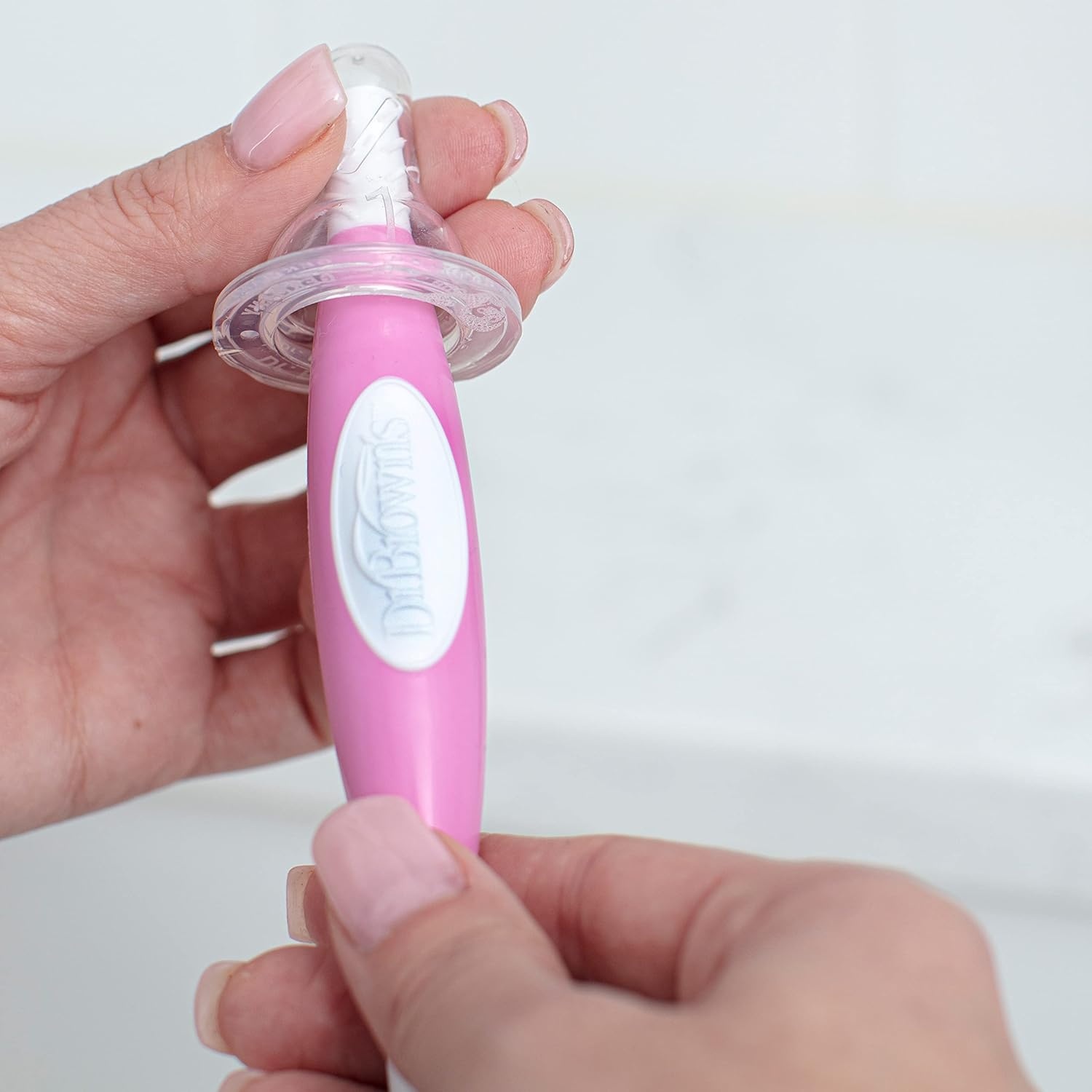 image:imageDr Browns Reusable Sponge Baby Bottle Cleaning Brush with Suction Cup Stand Scrubber and Nipple Cleaner Pink 1PackPink Bottle Brush