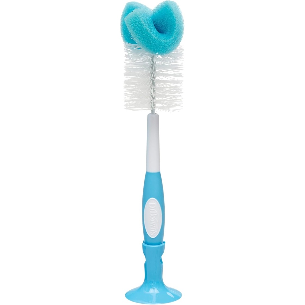 image:imageDr Browns Reusable Sponge Baby Bottle Cleaning Brush with Suction Cup Stand Scrubber and Nipple Cleaner Pink 1Pack1pack Blue